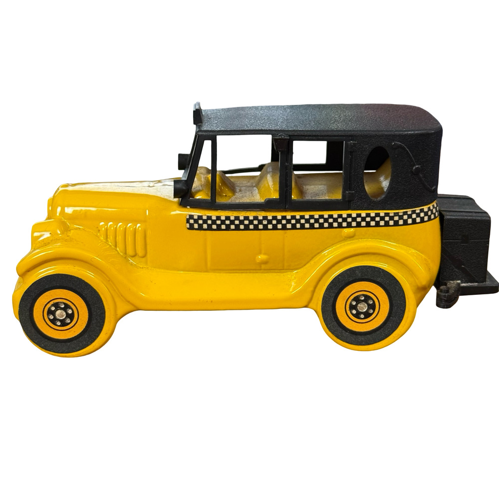 Avon Vintage 1926 Checker Cab Yellow Decanter Perfume Bottle Cologne Glass Empty